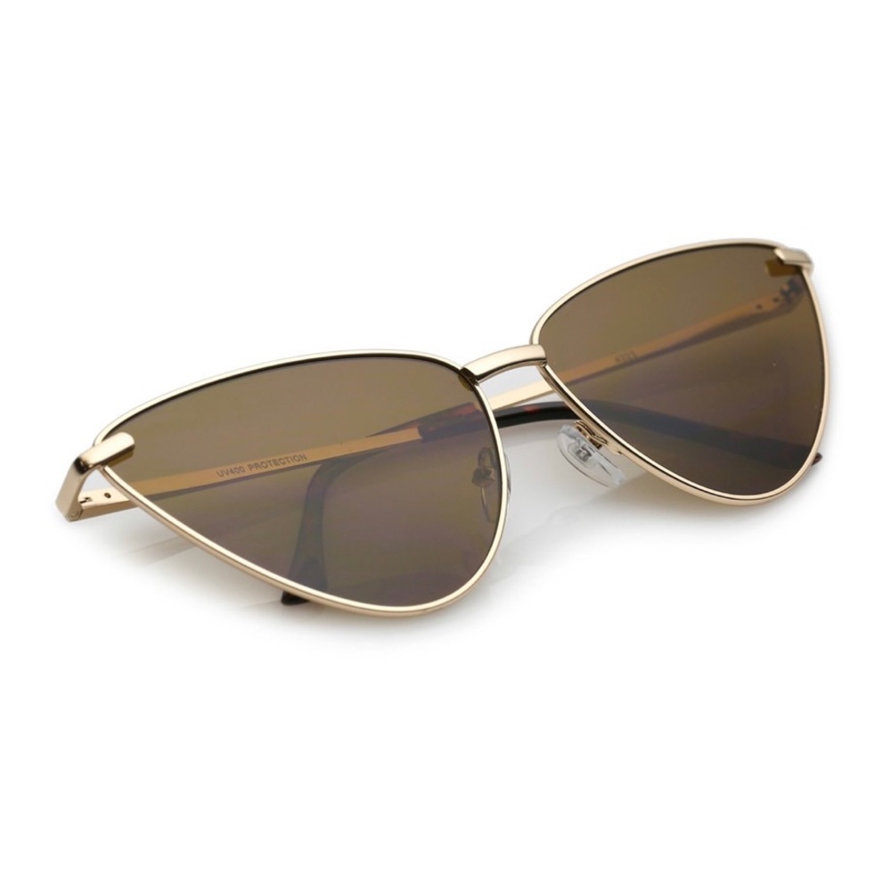 new Oversize Butterfly Cat Eye Sunnies ☻ Gold - Picture 4 of 9